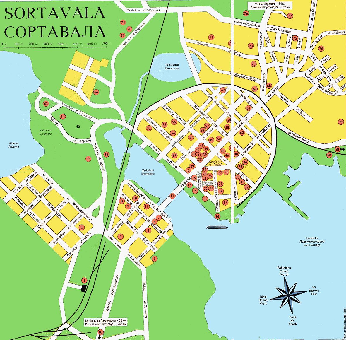 Карта города Сортавала