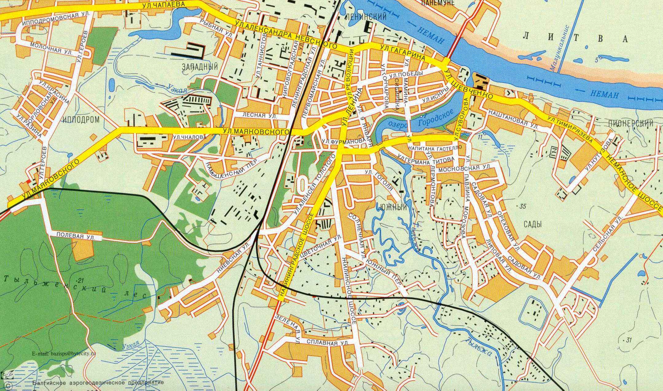 Северск карта города с улицами и домами