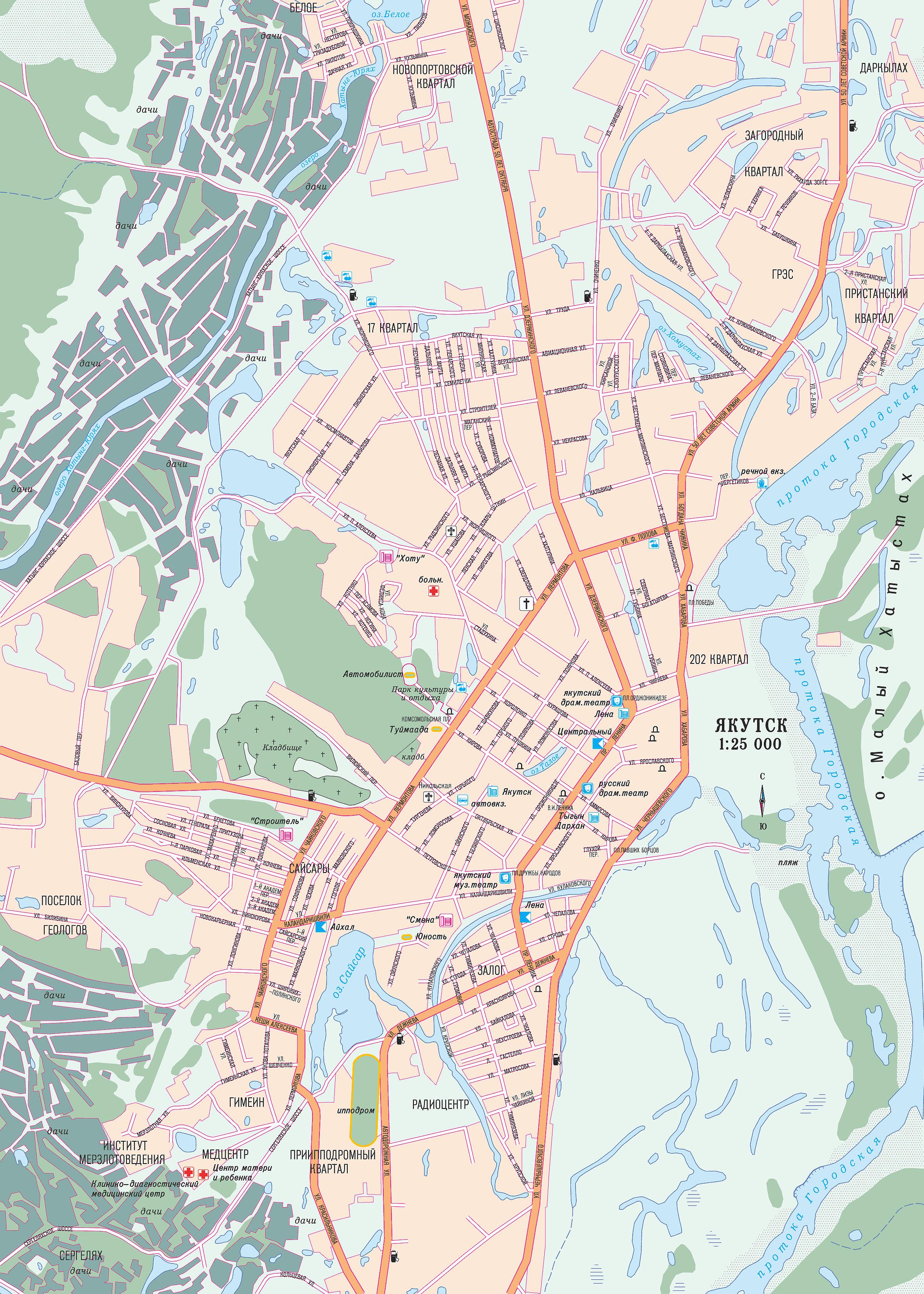 Карта города Якутск